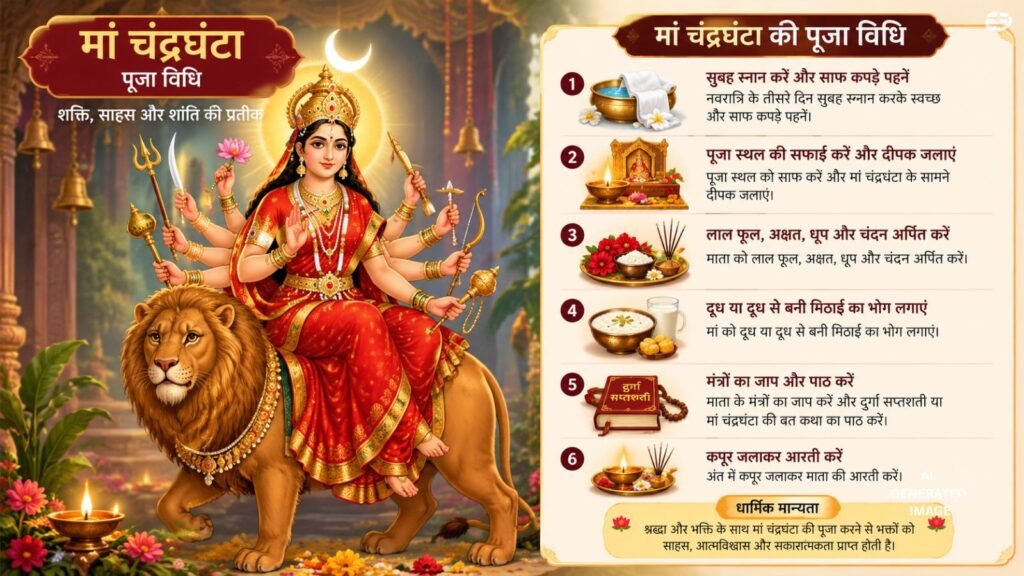 नवरात्रि 2026: तृतीया तिथि पर होती है मां चंद्रघंटा की उपासना, जानिए संपूर्ण विवरण
